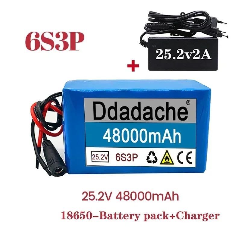 

18650 аккумулятор, новый оригинальный 6S3P25.2V48000mAh18650 литий-ионный аккумулятор + зарядное устройство, используется для электрического велосипеда, мопеда