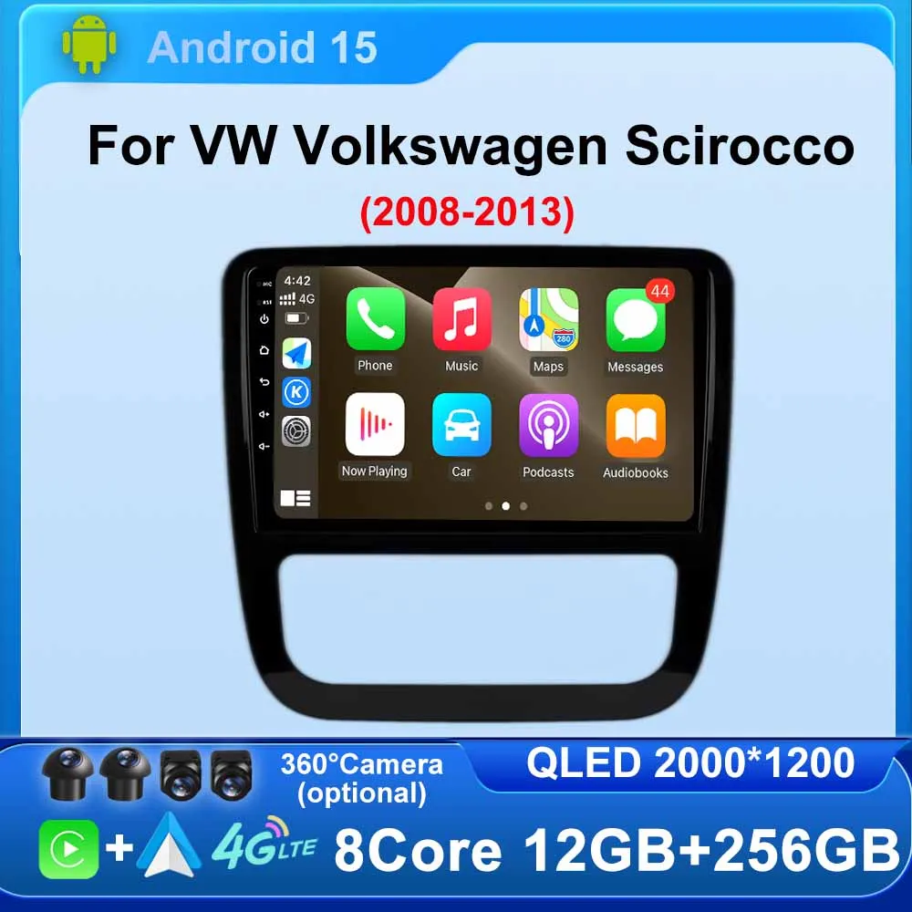 

Android 15 Car Radio For Volkswagen EOS Scirocco2008 - 2013 Navigation GPS Multimedia Video Player Carplay Auto 4G BT DSP RDS