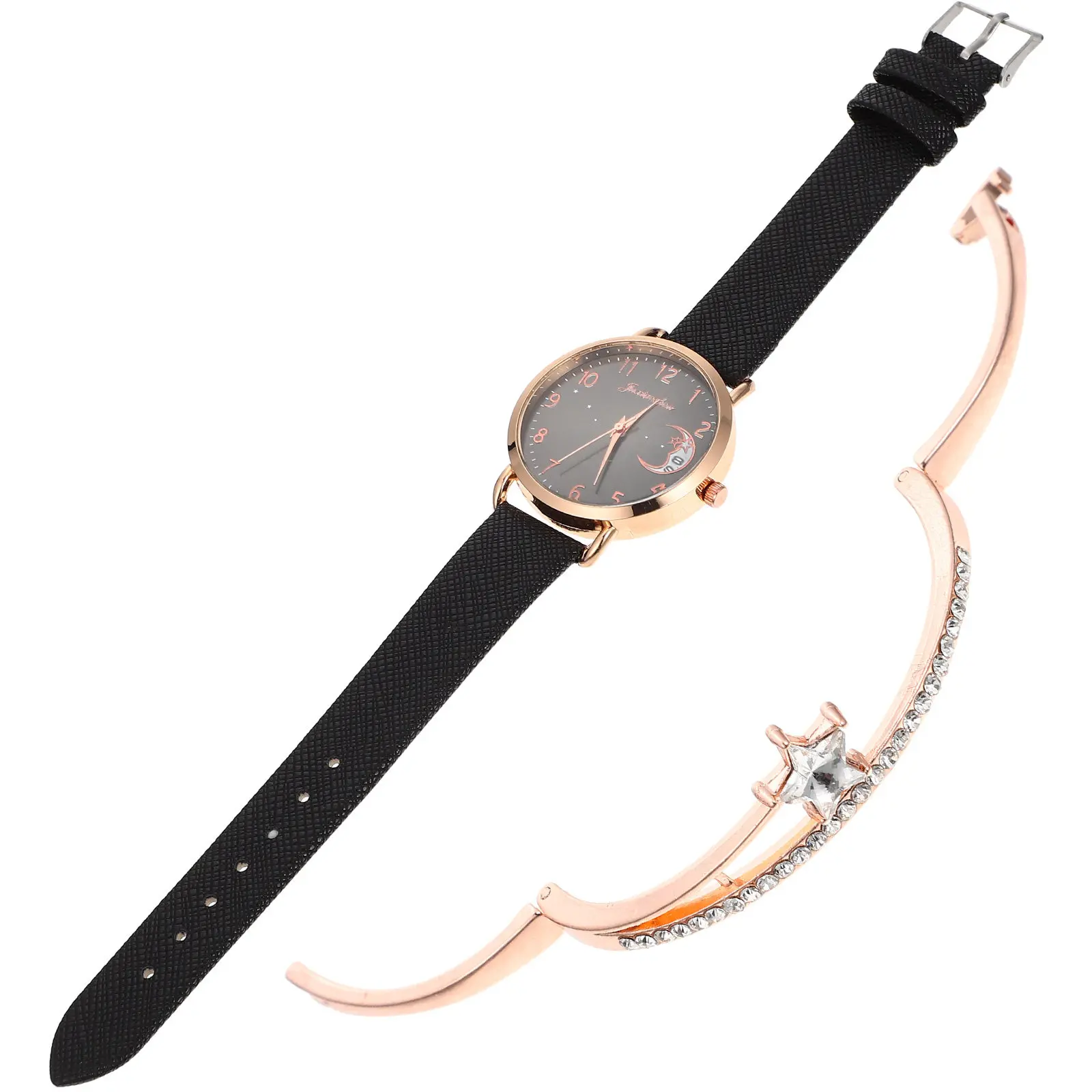 

1Set Elegant Star Moon Women Watch and Bracelet Set Fashionable Versatile Exquisite Craftsmanship Casual Wristwatch for Women