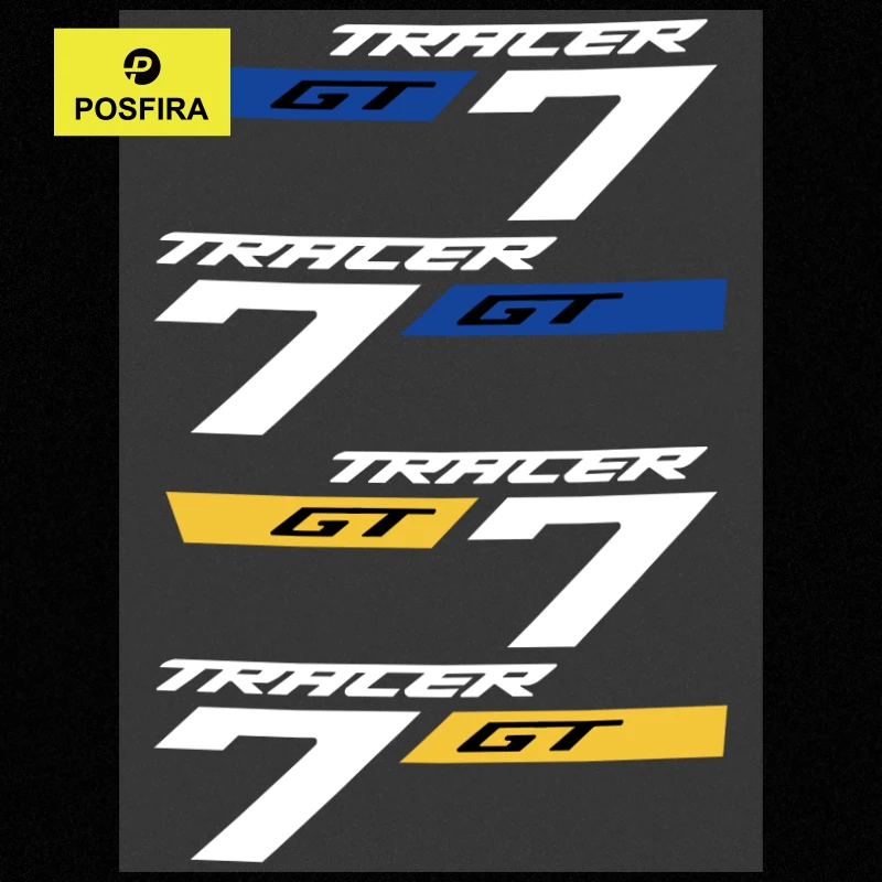 

POSFIRA Vinyl Glossy Motorcycle Fairing Stickers Waterproof Body Decoration Logo Decals for Yamaha Tracer 7 GT 2025 Accessories