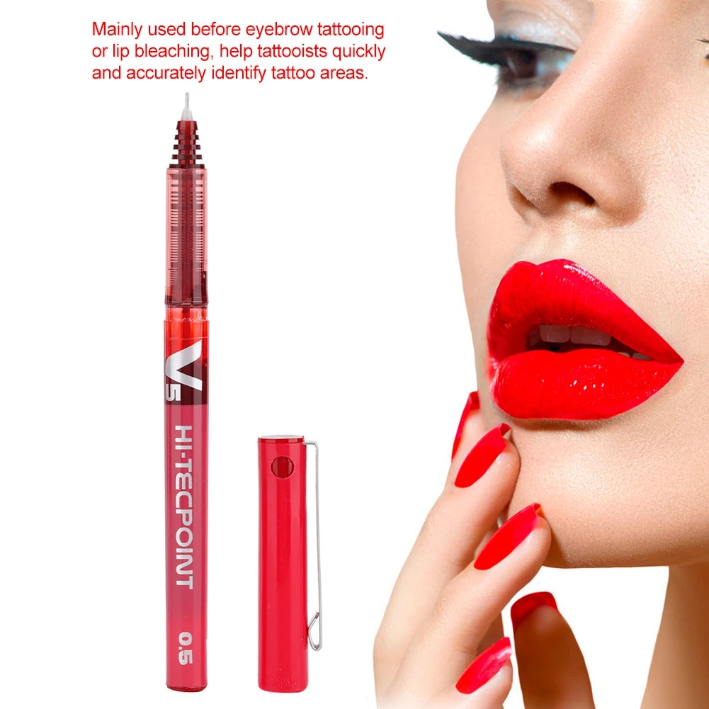 

Tattoo Marker Pen Waterproof Semi Permanent Makeup Microblading Marker Pen For Eyebrow Lip Beginner Tattoo Accessorie