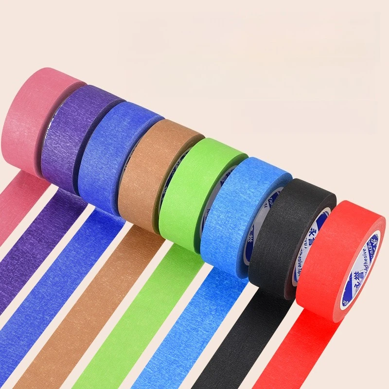 7 Colors Rainbow Colored Masking Tape Adhesive Painters Textured Paper Roll Stickers Decoration DIY Marker Label Drafting Craft