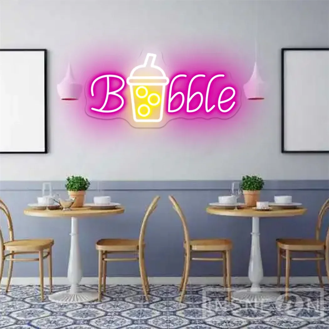 Bubble Tea Neon Sign Light for Boba Tea Shop Cafe shop Restaurant Advertising for Business Facade wall neon decoration lights