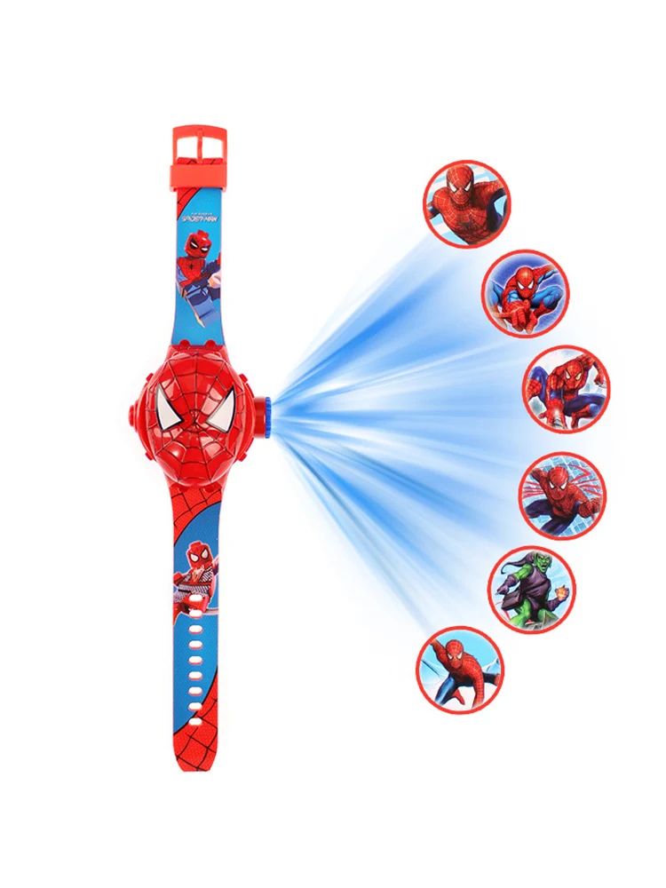 2025 Nieuwe 3D Projectie Spiderman Kinderen Horloges voor Kinderen Bevroren Elsa Meisjes Digitale Klok School Student Gift relogio infantil - afbeelding 2