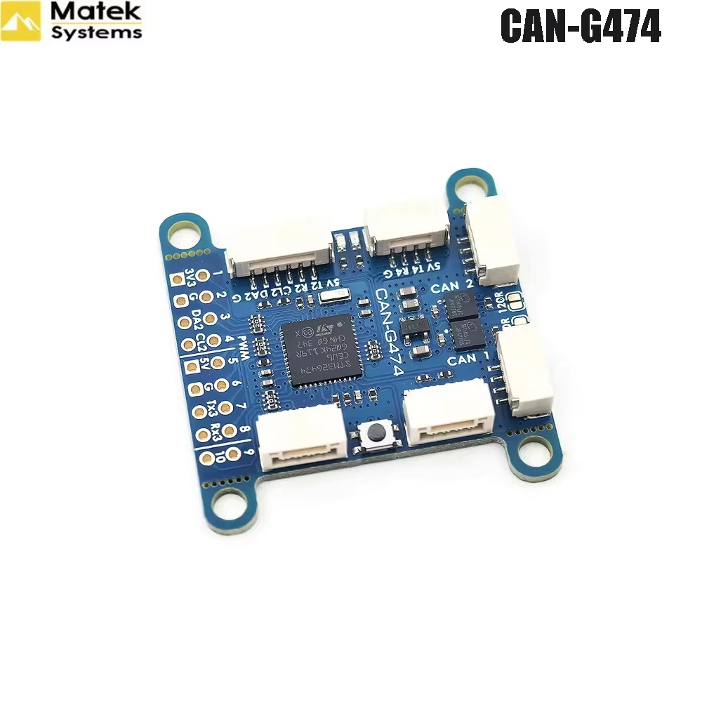 Mateksys CAN‑G474 AP_Periph Drone‑CAN Node Board, STM32G474 w/ CAN‑FD 5Mbps, UART/I2C/SPI/PWM Peripheral Hub for ArduPilot VTOL