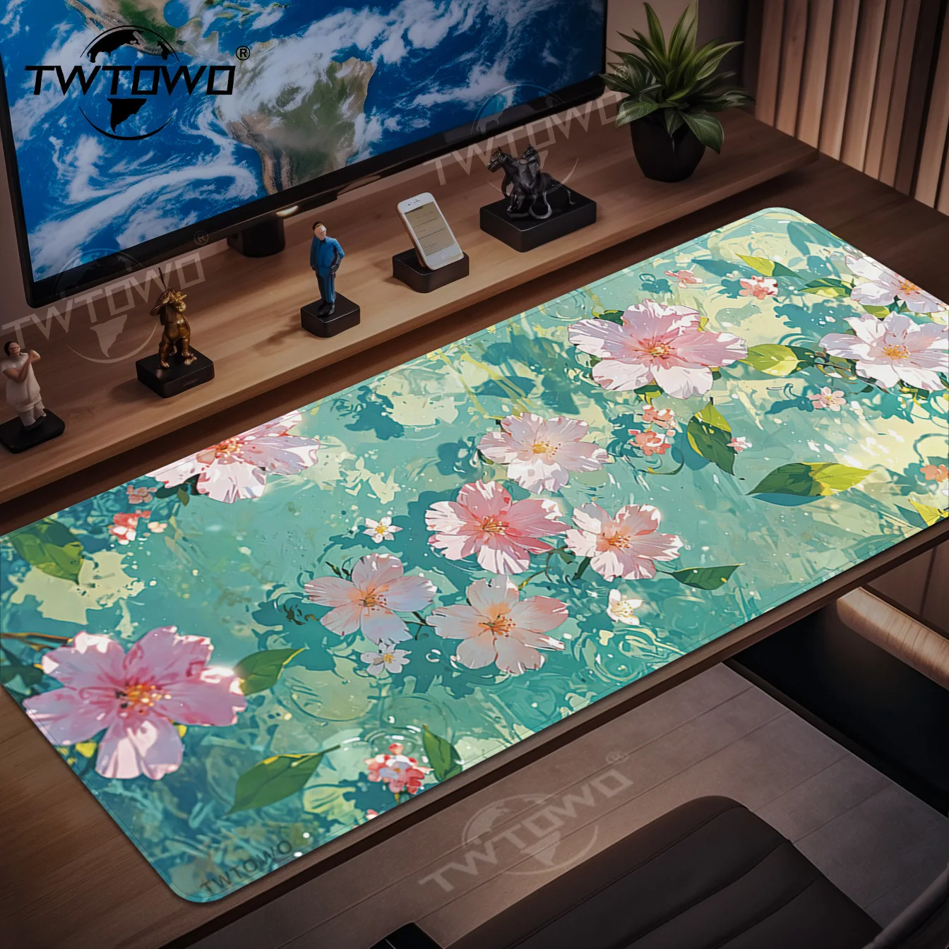 Mouse Pad Gamer Beautiful Anime Flowers XL Custom Home New Mousepad XXL Playmat Natural Rubber Non-Slip Carpet Table Mat