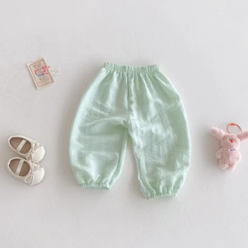 Baby Girls' Lightweight Bloomers | Loose Anti-Mosquito Pants for Ages 1-6 2 Solid Color New Baby Girls Bloomers Summer Clothing Thin Loose Fashion Children's Casual Trousers Kids Anti Mosquito Pants 1-6Y 2