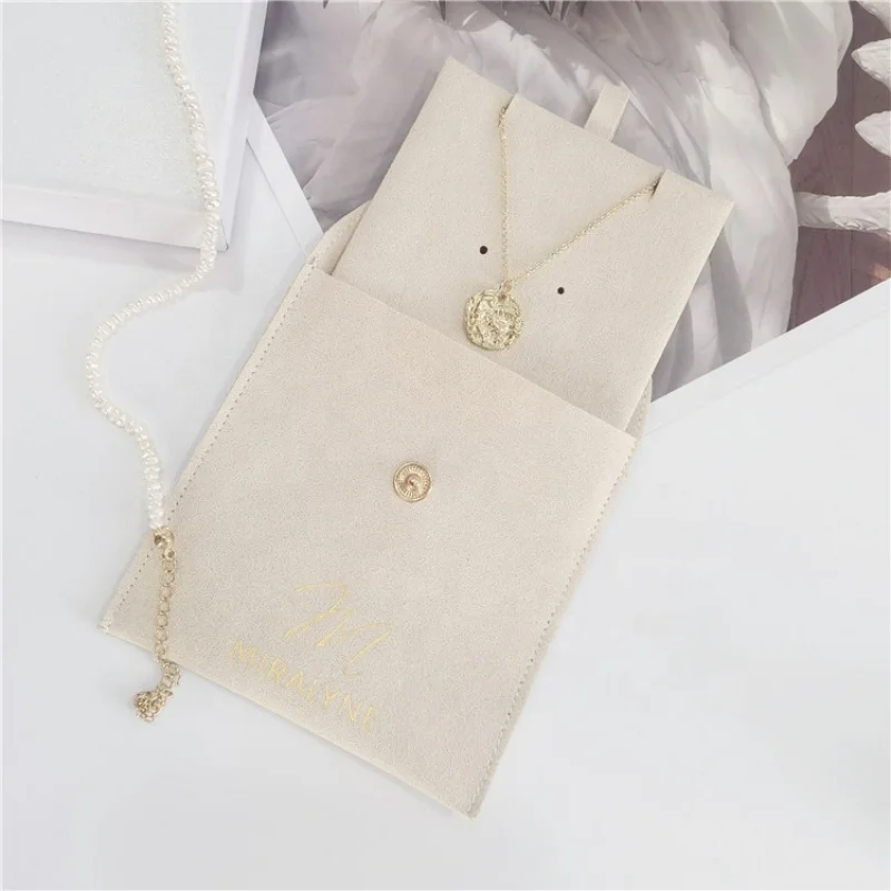 custom.Customized Luxury Fashion Microfiber Jewelry Insert Pad Jewelry Suede Bag Stamped Luxury Lvory Custom Pieces 5-8days
