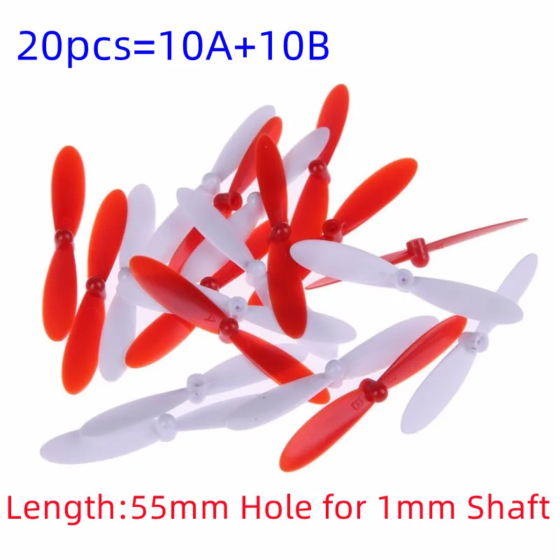 

Free Shipping 20PCS A B 55MM 1MM Propeller Rotor Prob Blade for X4 H107 H107L H107D H107C H107-A02 Walkera Motor