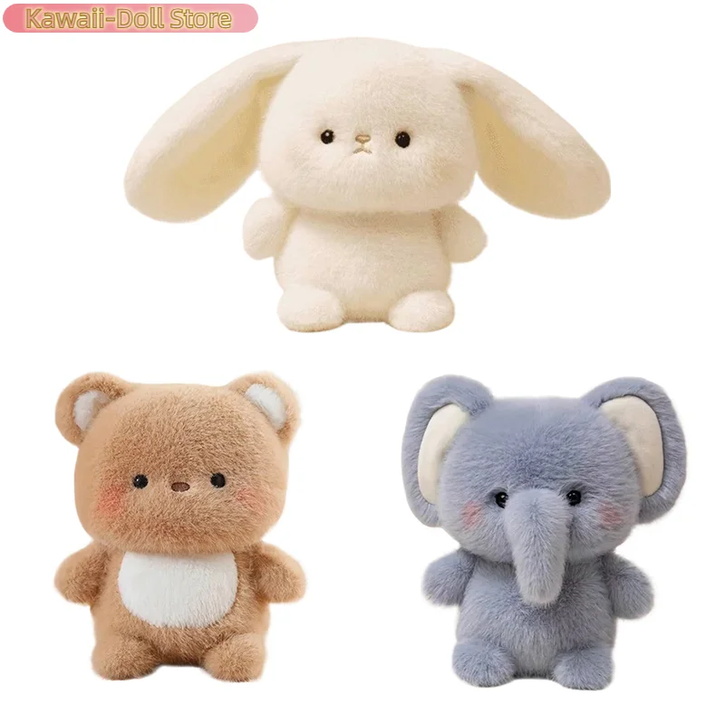 

16cm Animal World Plush Toys Elephant Raccoon White Rabbit Forest Animals Appease Playmate Calm Doll Christmas Gifts
