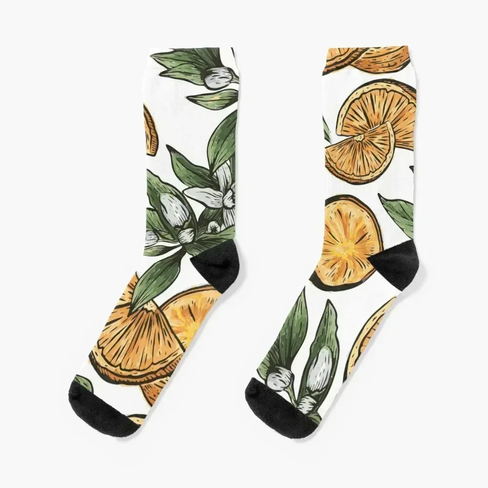 

Orange pattern orange Socks Hiking boots anti-slip custom sports Lots Socks Woman Men's