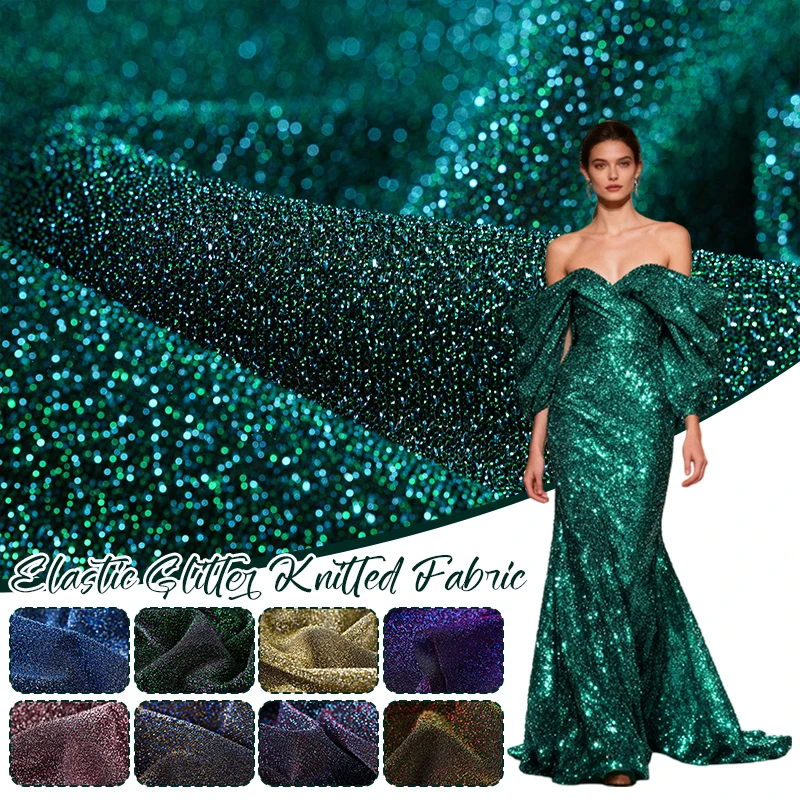 

100cm Starry Sky Mesh Fabric Iridescent Metallic Shimmering Yarn Fabric for Wedding Dress Skirt DIY Sewing Soft Shiny Cloth