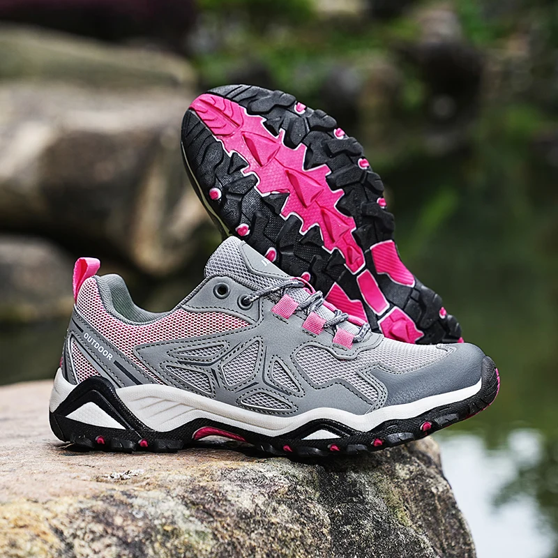 

Spring Women Athletic Fitness Hiking Shoes Non-slip Female Hiker Trekking Sneakers Non-slip Lady Climbing Hill Shoes