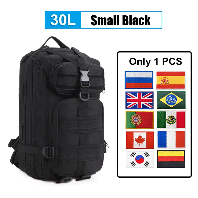 30l outdoor military tactical camping hiking trekking backpack rucksack black Waterproof for Hiking, & Survival offering ample storage 30L/50L 3P Backpack Tactical Men