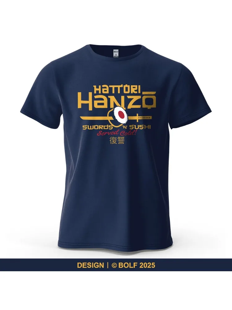 Hattori Hanzo bedrucktes Herren-T-Shirt, 100 % Baumwolle, übergroß, Anime-Mode, Grafik-T-Shirts für Damen, Tops, Streetwear, kulturelle Bekleidung