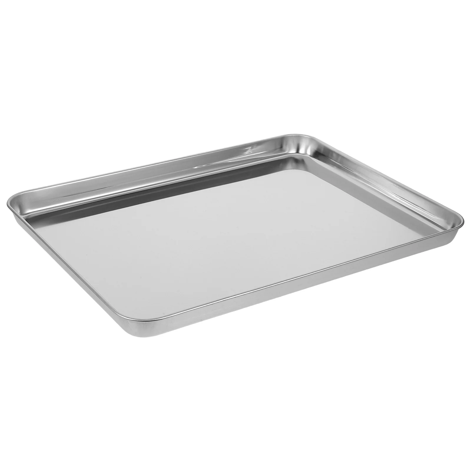 

Rectangular Cooling Tray Stainless Steel Plate Dinner Rectangle Serving Food Kitchen Storage Tray Smooth Edges Meticulous