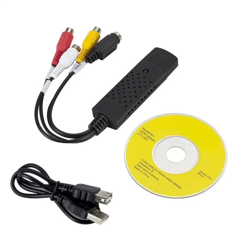[B24B!】 VHS To DVD Converter USB 2.0 Analog Video Digital Format Conversion Recording Capture Card PC Adapter Audio Video