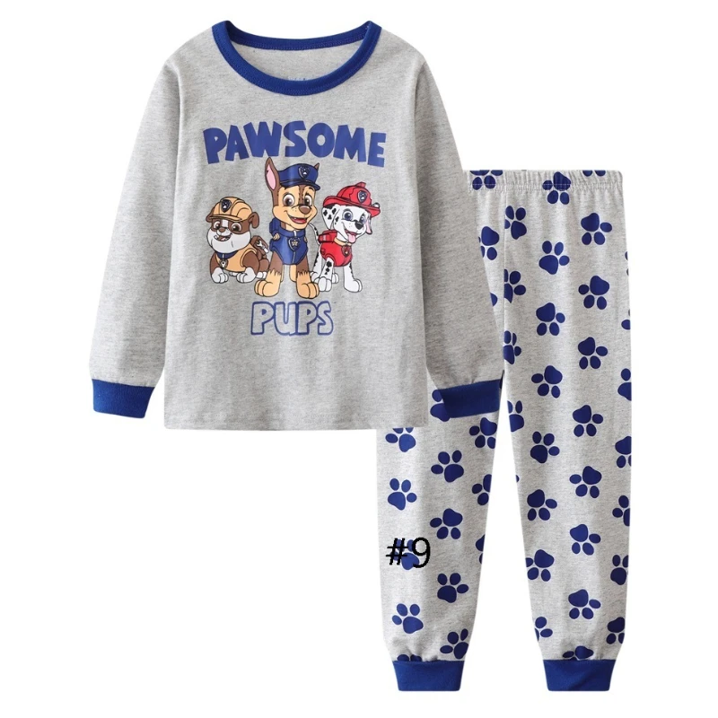 PAW Patrol Spring Autumn Long Sleeve Top and Long Pant 2 Pcs Set for Children Pyjamas Girls Boys Sleepwear Sets Home Clothes image 3