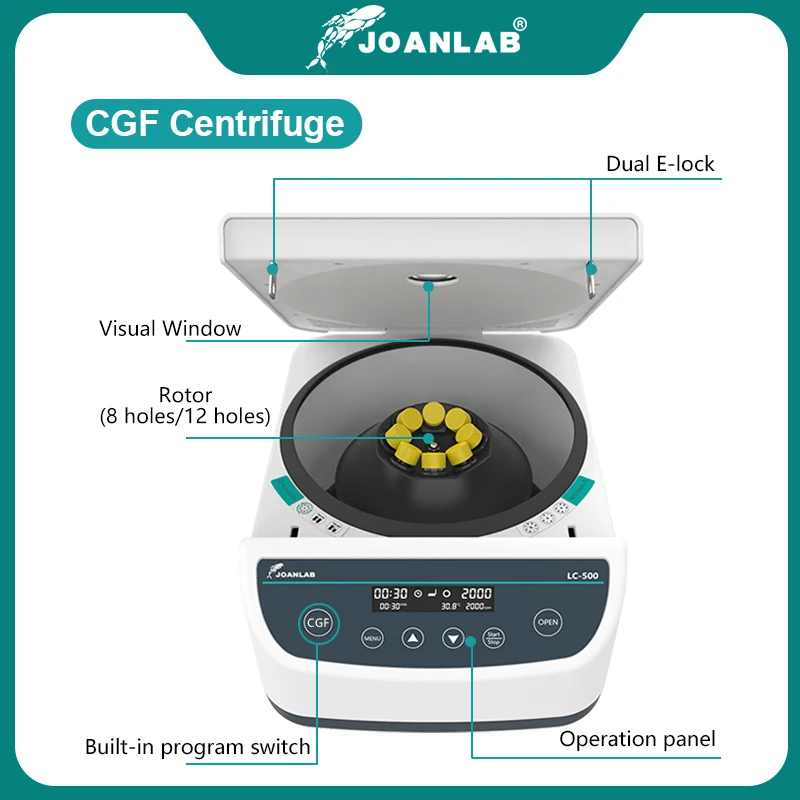 JOANLAB Prp Centrifuge Machine Cgf Plasma Centrifuge Laboratory For 2/5/10ml Blood Collection Tube And 15/50ml Centrifuge Tube