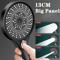 13CM Big Panel Large Flow Shower Head 3 Modes Adjustable High Pressure Water-saving Shower Mixer Nozzles Bathroom Accessories