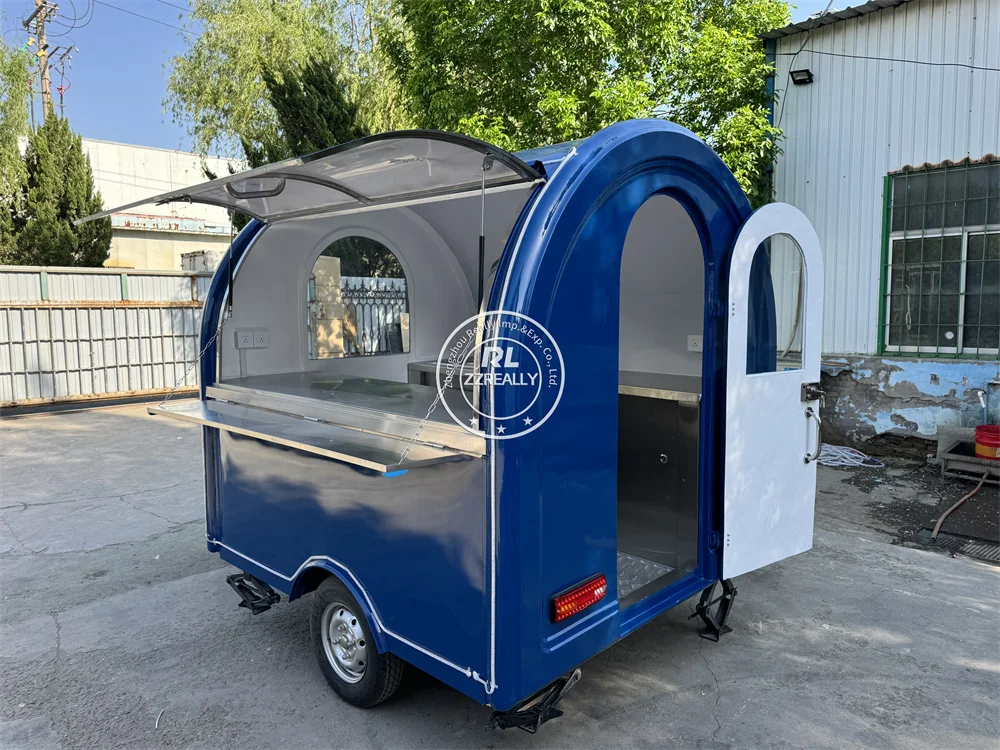 

Outdoor Ice Cream Cart Food Truck Mobile Kitchen Fully Equipped Street Food Trailer Coffee Snack Cart