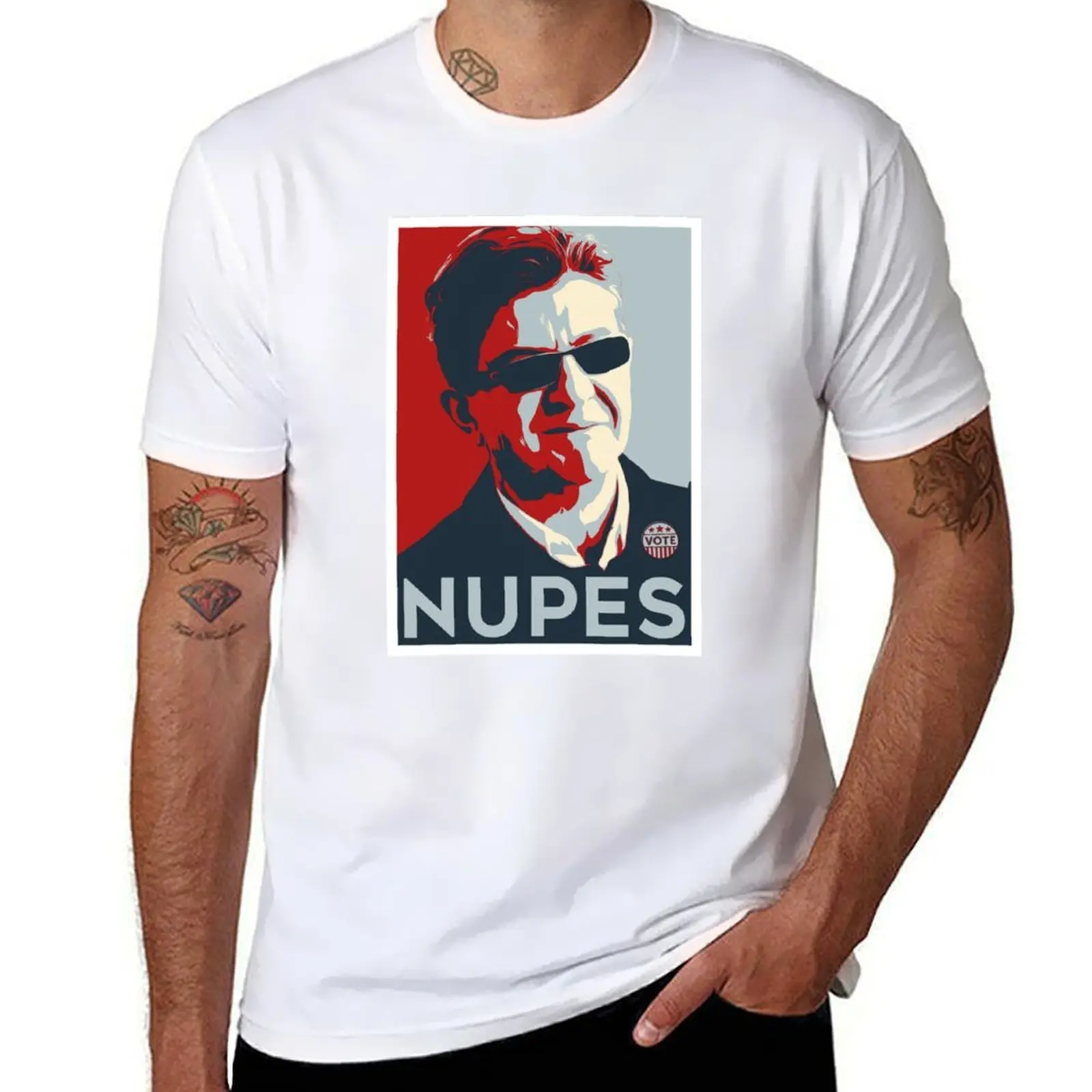 Nupes جان لوك Melenchon JLM التشريعي الانتكاري تي شيرت رجل تي شيرت القطن الثقيل تي شيرت للرجل القطن تي شيرتات عجيبة #1
