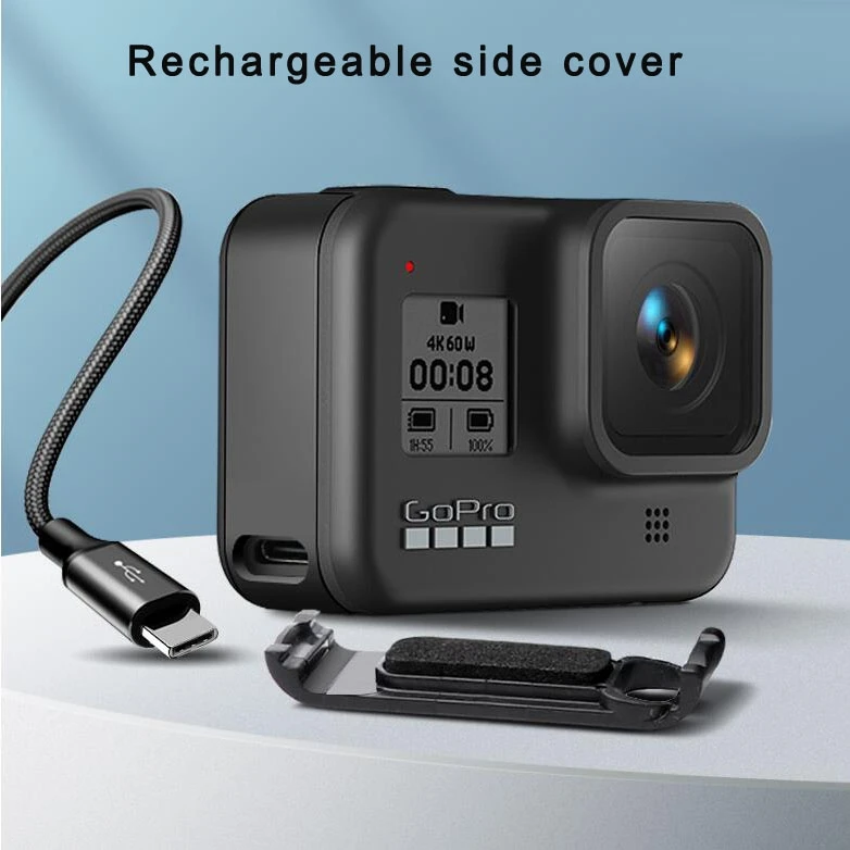 Sports Camera Rechargeable Battery Replacement Cover Side Cover for GoPro HERO8 Sport Action Camera Accessories