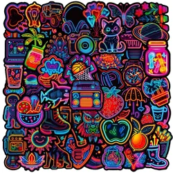 50Pcs Neon Small Fresh Decorative Cool Tide Stickers Creative Small Fresh Stickers Personalized Graffiti