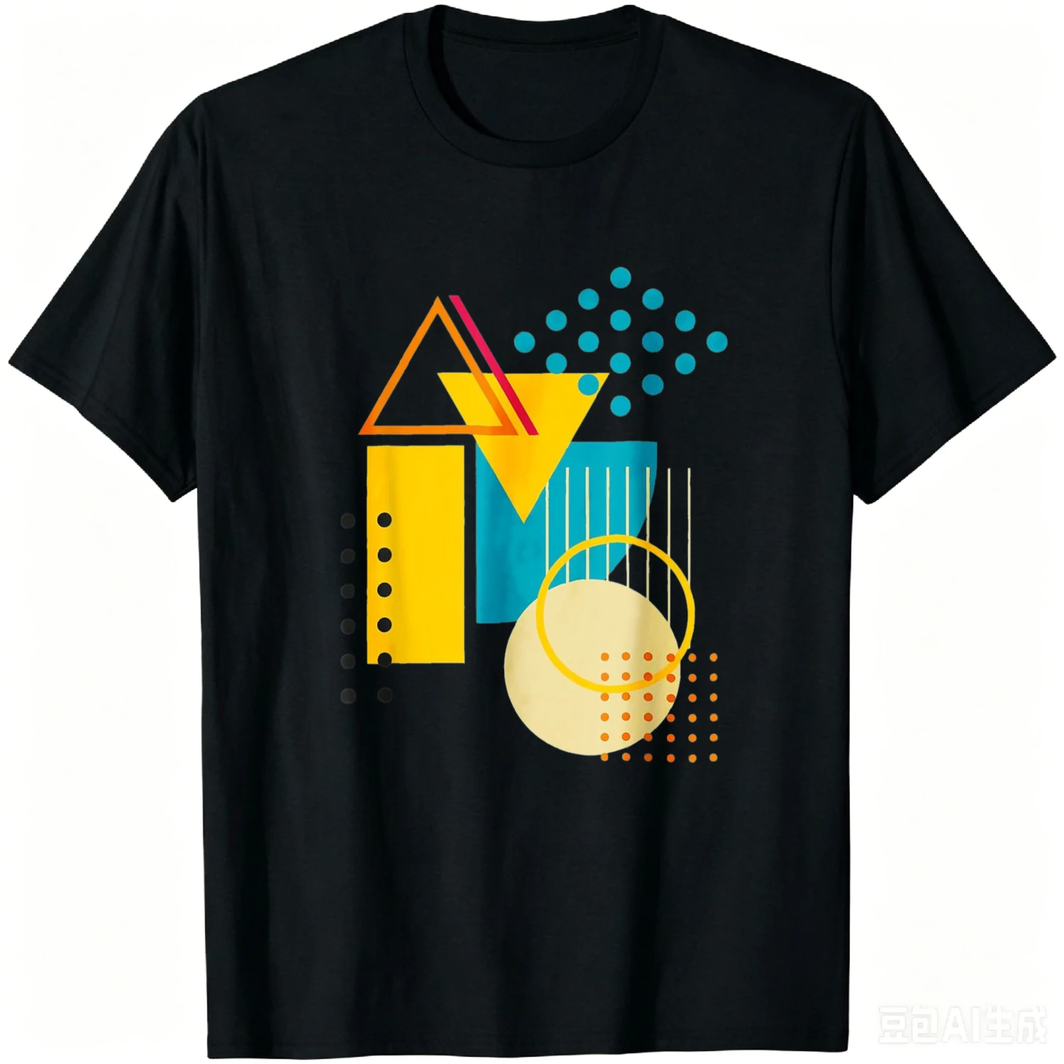 Geometric Shapes Abstract Modern Art Vintage Dots T-Shirt Short Sleeve Tee Cotton Graphic Tee Vintage Clothes Tops Camiseta