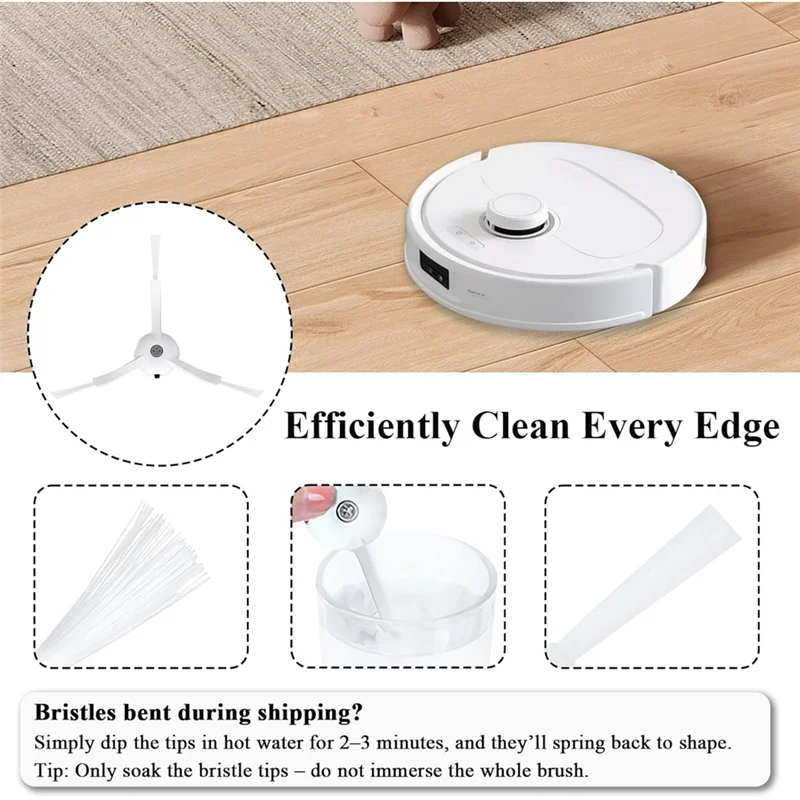 BAAO-For Roborock Q Revo/Qrevo S/Qrevo Pro/Qrevo Master/S8/S8+ /S8 Pro Ultra/Q5/Q7/Q7max فرش جانبية بديلة ملحقات المكنسة الكهربائية