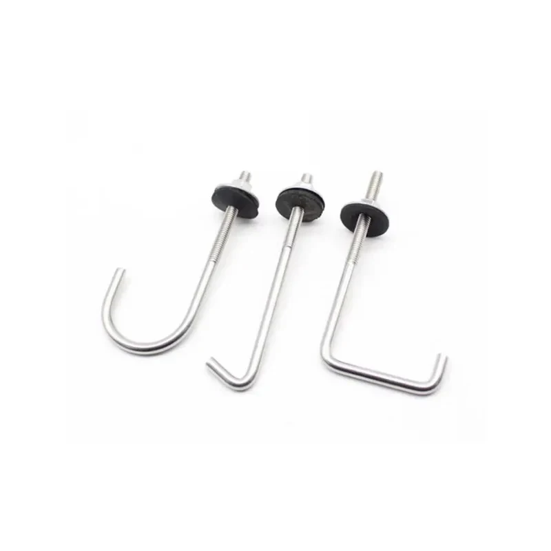 304 Stainless Steel 90 Degree Round Hook Screw M5 M6 For Tile Wall Hanging