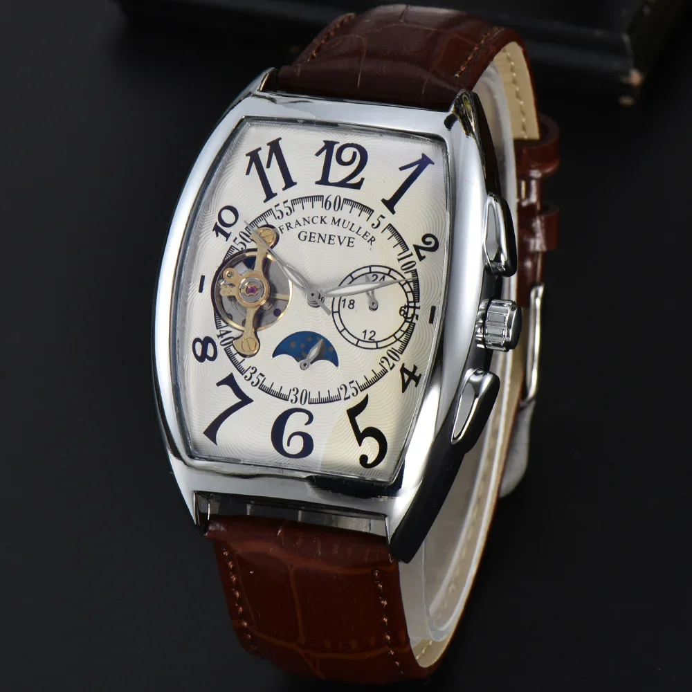 

Top Quality FRANCK MULLER Brand Geneva Watches For Mens Multifunction Automatic Mechanical Watch With Moon Phases AAA Clocks