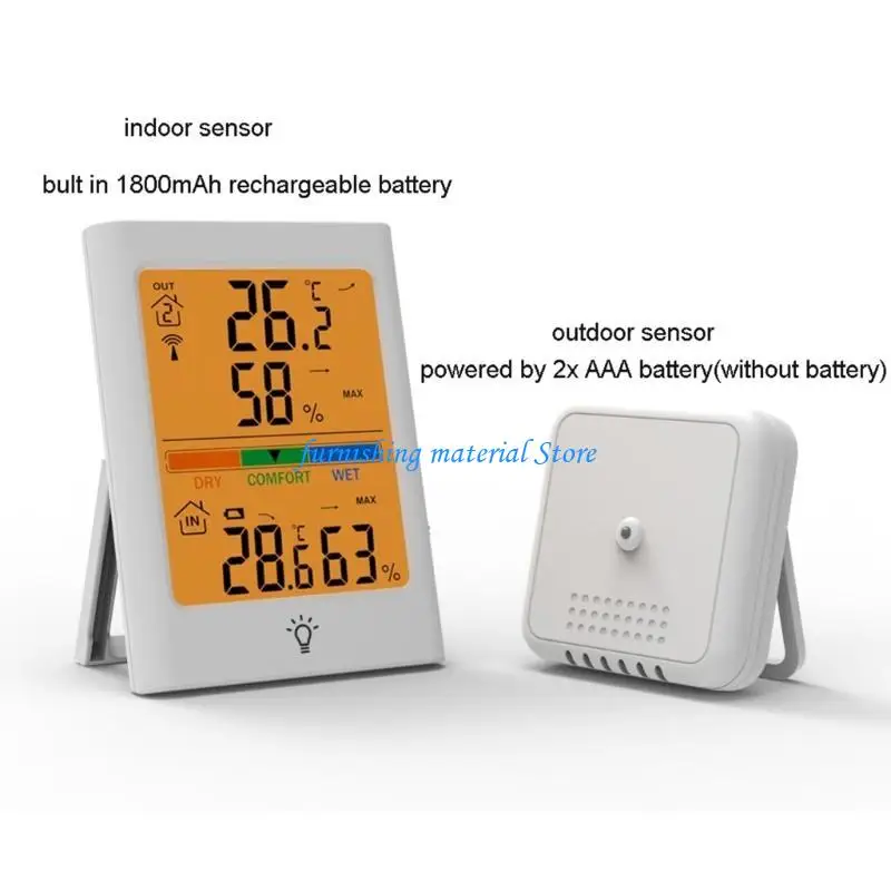 Y5GD Higrômetro Digital Termômetro Externo Interno Temperatura e Umidade Sem Fio