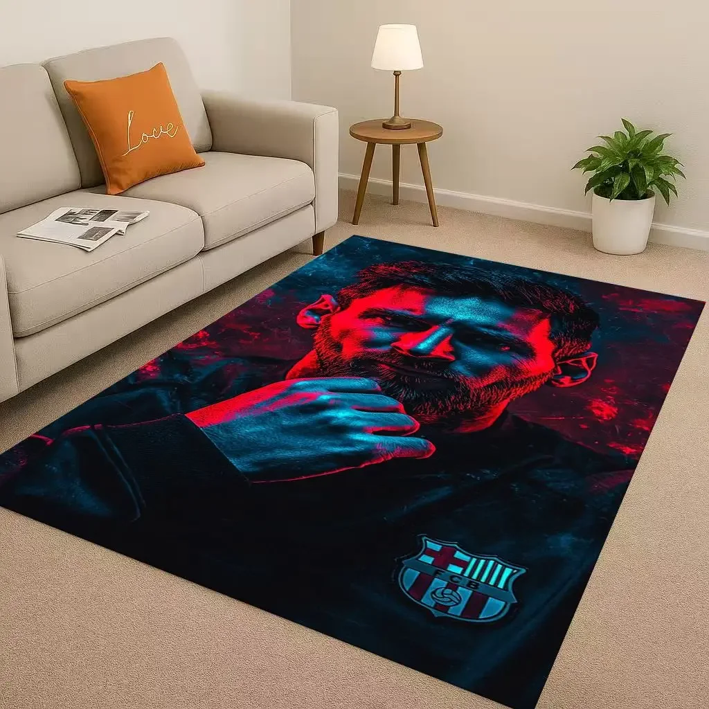 HD Goat M-Messi Football Star Living Room Non-Slip Area Rug Carpet for Bedroom Playroom Sofa,Easy Clean Home Decor Doormat