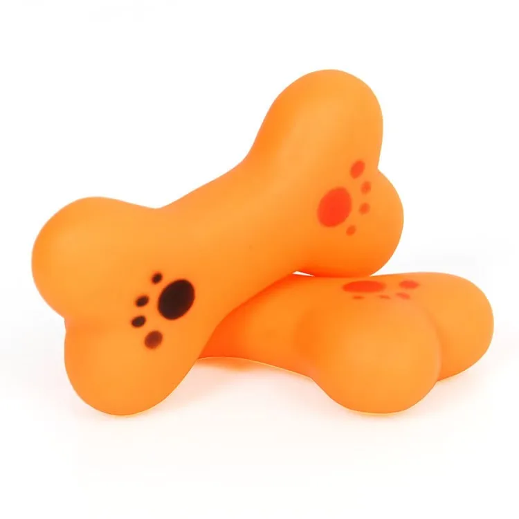 Cute Bone Small Dog Toy Chew Treat Holder Tooth Cleaning Squeak Toys Dog Puppy Training Interactive Pet Supplies