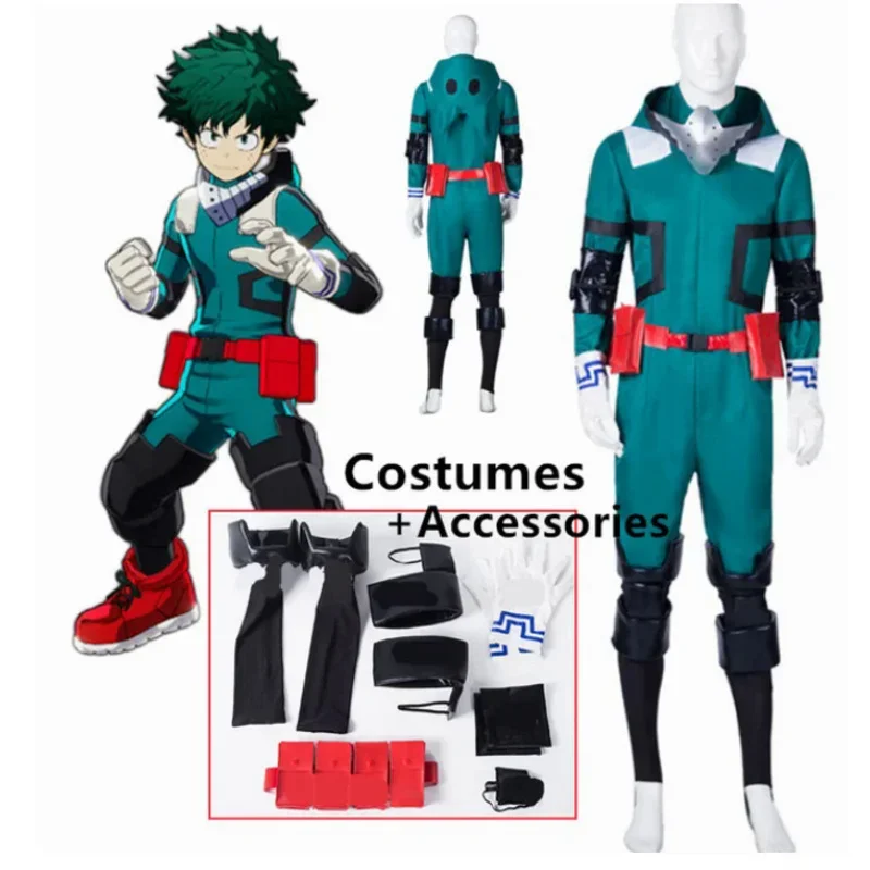 Anime My Hero Academy Midoriya Izuku Cosplay Jumpsuit Carnival Uniform Halloween Costumes Unisex Boku No Hero Battle Wig Suit