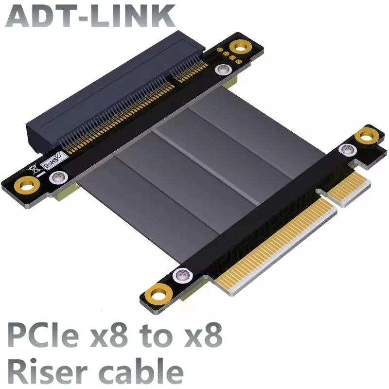 R88SF ADT PCI Express 3.0 x8 To x8 Extender Adapter PCI-E Riser Card Adapter PCI-E 8X Flexible Flat Cable GPU For Graphics Cards