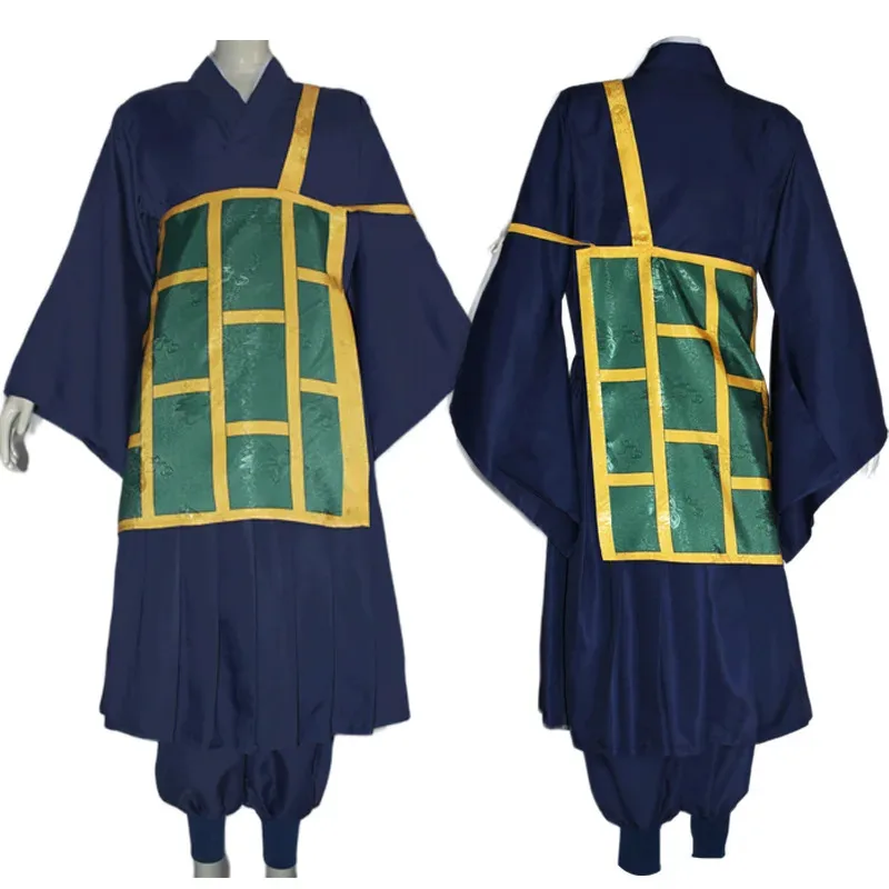 2025 yiyi Jujutsu JJK Manga Anime Suguru Geto Costume Cosplay Nero Blu Scuro kimono Top Gonna Pantaloni Tonaca Rosa Net Halloween