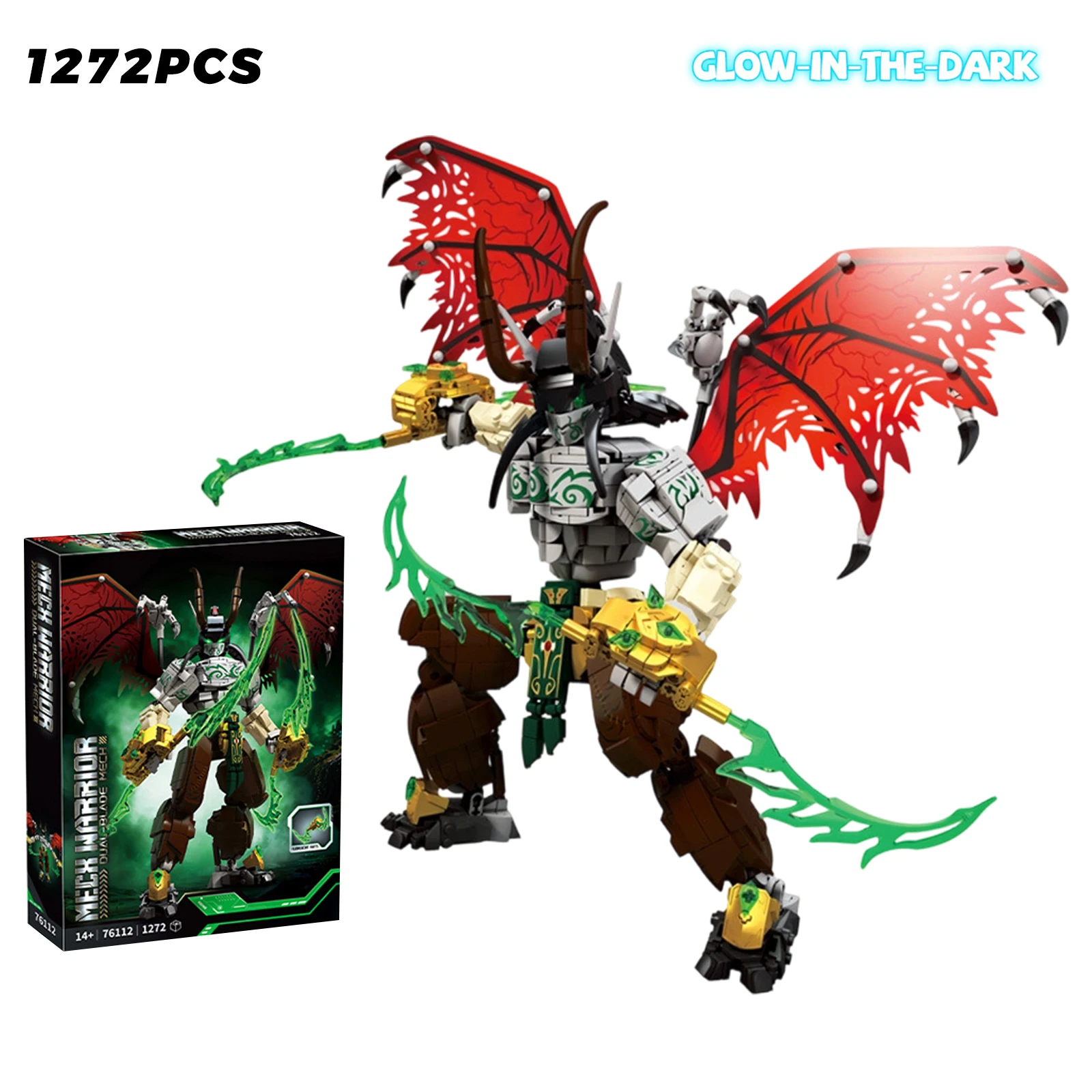 

1272PCS Demon Hunter Building Blocks Mech Warrior Anime Game Figure Model Ancient Night Elves Robot Hero Boys Toys Birthday Gift
