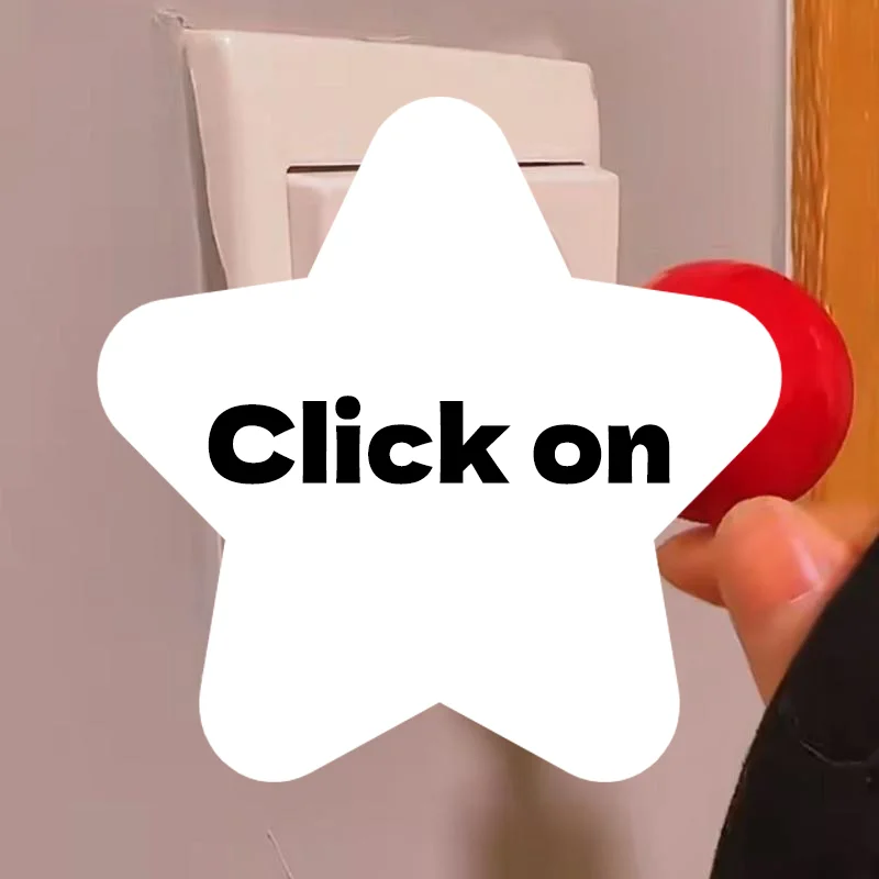 2Pcs Creative Joystick Ball Switch Sticker Red Ball Wall Decal Light Switch Decoration Ornament for Home Room Electronic Part