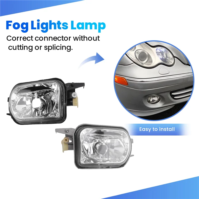 

WF-1 пара переднего бампера автомобиля, противотуманные фары, противотуманные фары без лампы для Benz C-Class W203 2001-2007 2158200556 2158200656