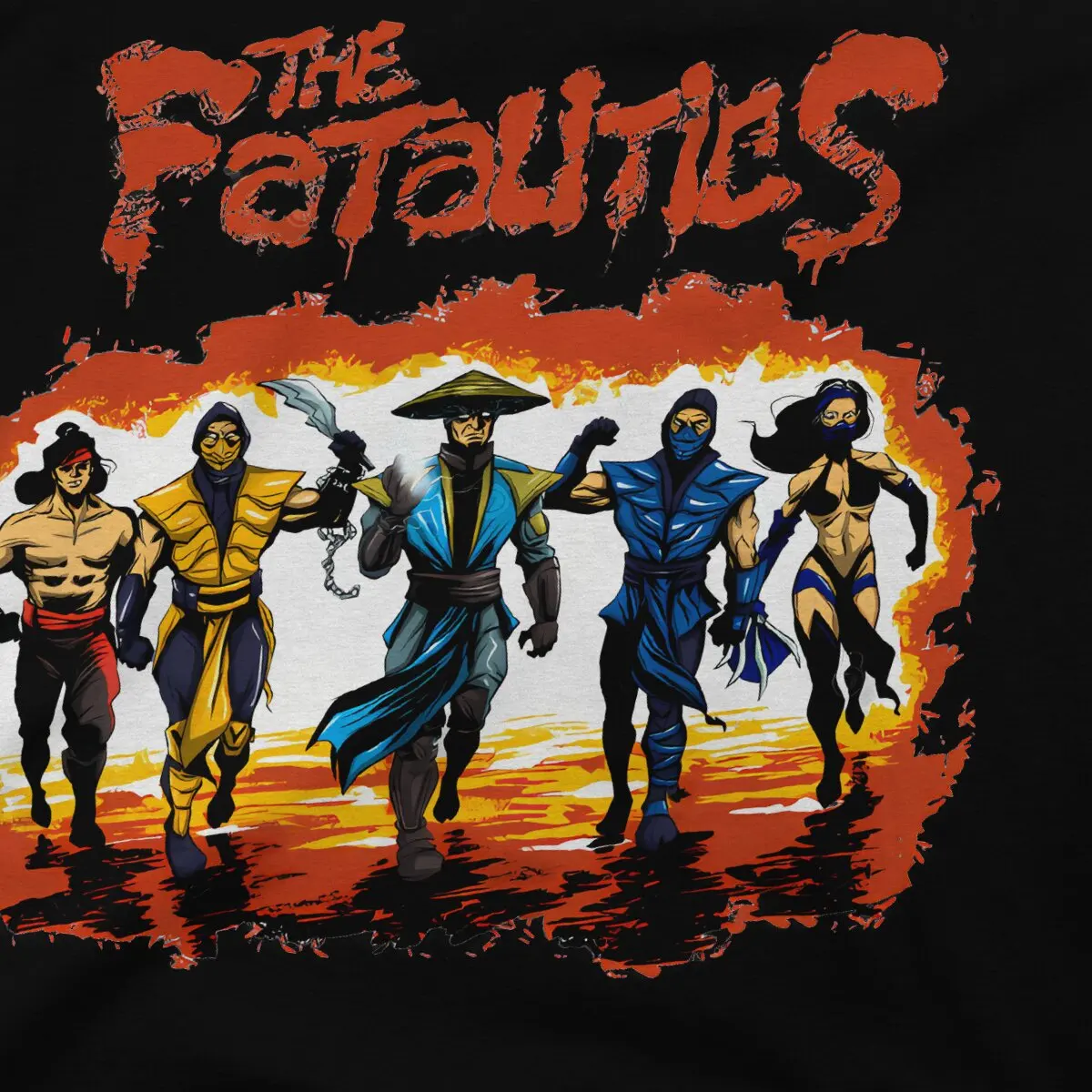 The Fatalities Hip Hop Polyester TShirt Mortal Kombat MK Midway Game Style Tops Leisure T Shirt Men Tee