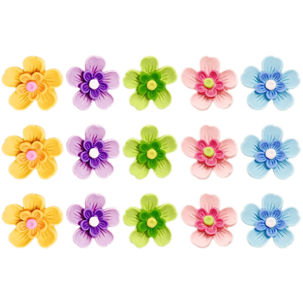 15pcs Small Flower Thumbtacks Multi-Function Push Pins For Map Markers Home Office Decoration Cork Board Accessories Compact