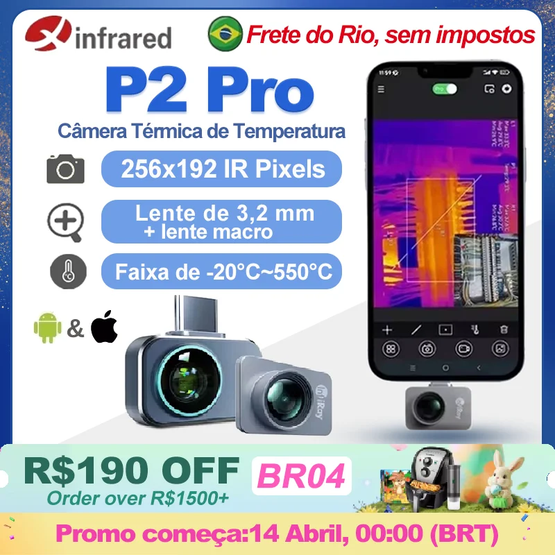 InfiRay P2 Pro Telecamera termica per telefono Termocamera a infrarossi Riparazione circuiti PCB Test di riscaldamento industriale Visione notturna Go P2