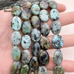 13x18MM 2Strands Wholesale Oval Shape Natural Stone African Turquoises Slice Space Beads MY231158