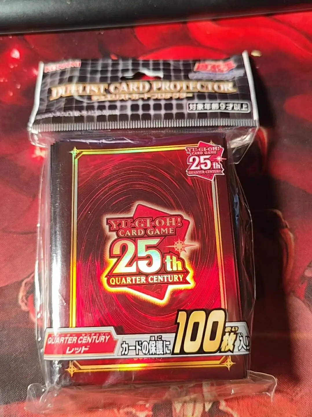 100Pcs Yugioh KONAMI Duel Monsters 25th Quarter Century Red Edition Official Collection Sealed Duelist Card Protector Sleeves