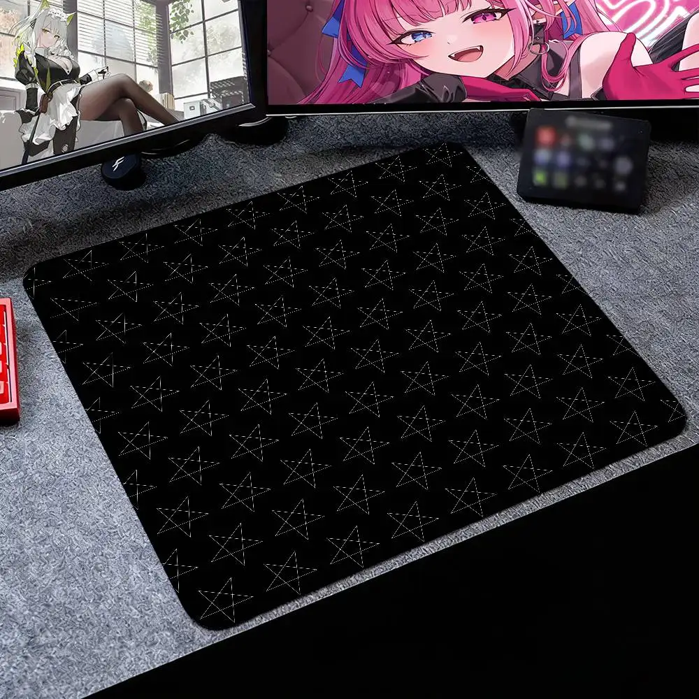 Black And White Star Mouse Pad Gaming Esports Universal Desktop And Laptop Computer Simple And Pure Rubber Small Anti Slip Pad