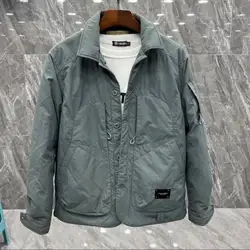 New Korean Version Men's Warm Collar Jacket Versatile Trendy American Splicing Workwear Pocket Quality Jacket