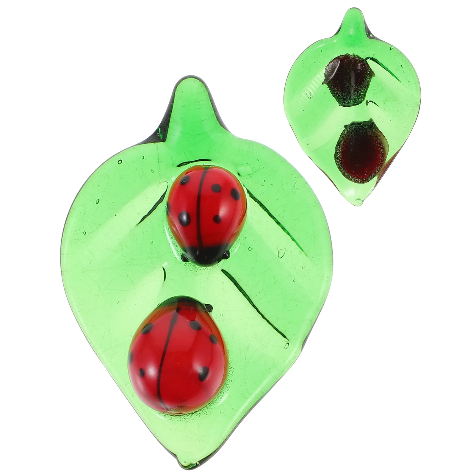 

Stable Base Glass Ladybug Ornament for Desk Decor Creative Craft Design Non Breakable Colorful Home Office Decoration Piece