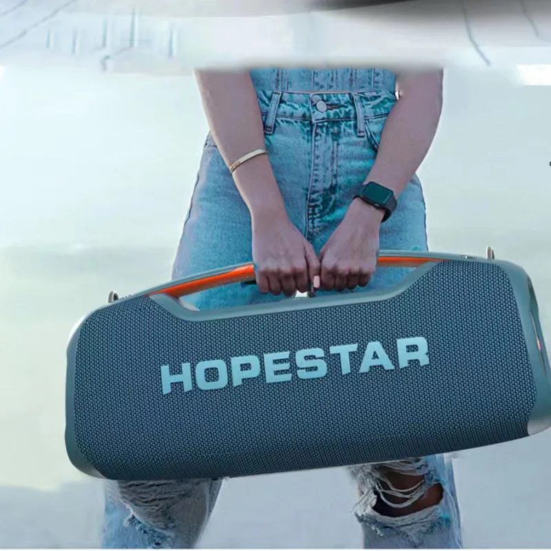 Hopestar Speaker  100W Subwoofer Speaker High Quality Loud Portable Audio Player A60  Connectivity Home Microphone